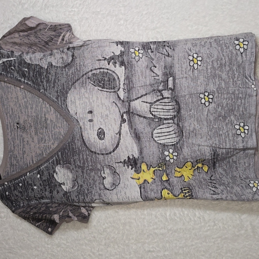 3rd Millenium Peanuts Snoopy and Woodstock Gray T-Shirt